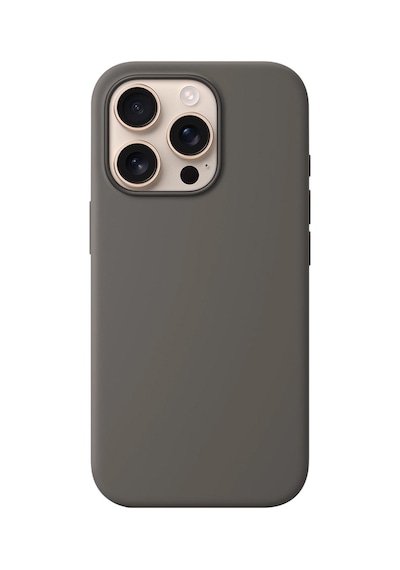 Apple iPhone 16 Pro Max Uyumlu İçi Kadife Kaplamalı Silikon Kılıf Airline Serisi Gri