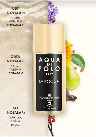 Aqua Di Polo 1987 La Rocca Parfümlü Kadın Deodorant Seti 150 Ml 3 Adet Çiçeksi, Oryantal Alüminyum İçermez