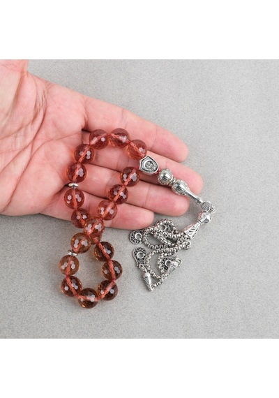 Orijinal Zultanit Taşı Metal İmameli Basık Küre Kesim 12x13mm Tesbih