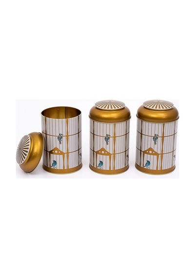 Evle Birdcage Silindir Saklama Kabı Set 3 Parça Çok Renkli