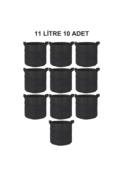 Grow Wizard Kumaş Saksı Pot 11 Litre 10 Adet