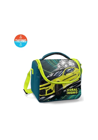Coral High Kids Nefti Fosforlu Sarı Araba Desenli Thermo Beslenme Çantası 11852