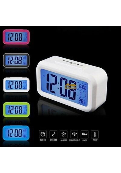 Lcd Işıklı Sensörlü Termometreli Alarmlı Dijital Masa Saati + Pil (253622563) Lcd Işıklı Sensörlü Termometreli Alarmlı Dijital Masa Saati + Pil (253622563)