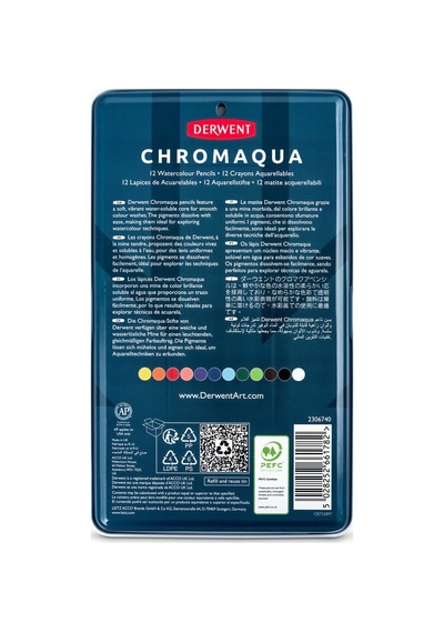 Derwent Chromaqua Suluboya Kalem Seti 12 Renk Karışık Renkli