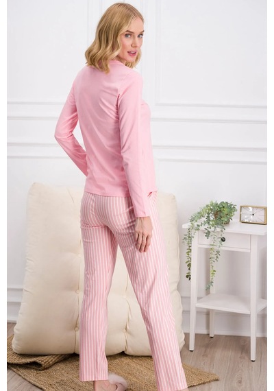 Pierre Cardin 8766 Kadın Pijama Takımı Pembe Kutulu V2 Pembe