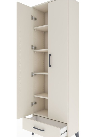 Arges Dolap 5 Raflı Tek Çekmeceli 2 Kapaklı 60x30x182 Aytaşı-... Aytaşı