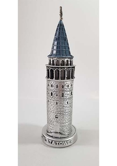 Galata Kulesi Biblo Gümüş 23 Cm