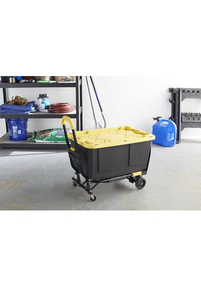 Tr 12225ygb1e 2'si 1 Arada Katlanır El Arabası, 300 Lb. Kapasite, Uzatılabilir Saplı Çok Pozisyonlu, Sarı