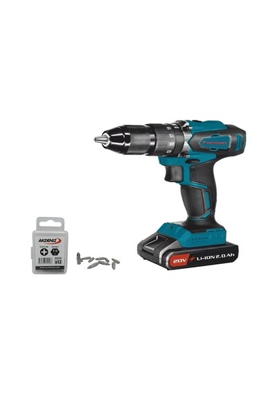 Catpower 4111 20V 2AH Li-ion Çift Akülü Vidalama + Akd PZ2/25 Uç Set