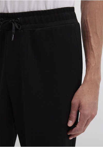 Mavi - Siyah Örme İnterlok Pantolon 0010489-900 Siyah