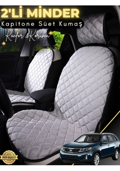 Kia Sorento Uyumlu 2'li Süet Oto Koltuk Minderi Terletmez Universal Oto Koltuk Kılıfı A3