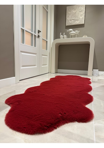 Ultra Soft Bordo Yumuşak Dokulu Peluş Halı Çift Kafa Post