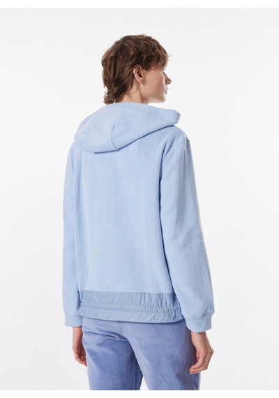 Discovery Expedition Mavi Kadın Kapüşon Relaxed Baskılı Sweatshirt D4wl-swt3050
