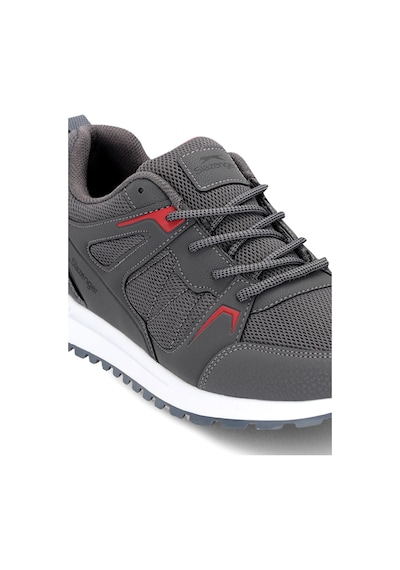 Slazenger Oryon I Erkek Koyu Gri / Kırmızı Koşu & Yürüyüş Spor Ayakkabısı Gri - Kırmızı