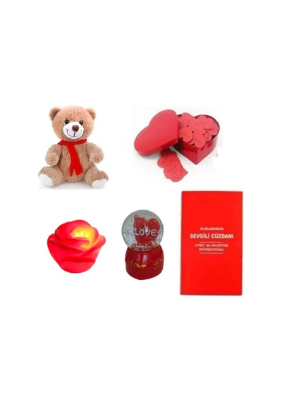 Eşe Sevgiliye Romantik Hediye Aşk Sözleri Kalp Kutu Peluş Ayı Gec