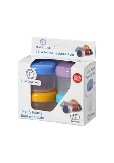 4 Lü 50 Ml Mini Anne Bebek Süt Ve Mama Bebek Organik Besin Ölçekli Sızdırmaz Kapaklı Saklama Kabı