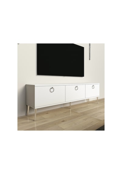 Maxi 150 Cm Tv Ünitesi Tv Sehpası Beyaz - Gümüş Beyaz-gümüş