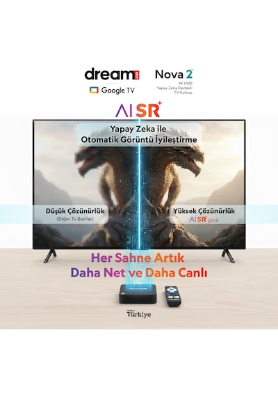 Nova 2 4k Lisanslı Android Ve Uydu Alıcısı Tuner Dönüştürücü Hediyesiyle Android 14 4k Stick Tuner + Tkgs Ayarlı
