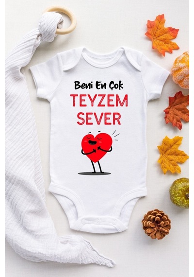 Babylimon Unisex Bebek Beyaz Beni En Çok Teyzem Sever Desenli Kısa Kol Body Beyaz - 101536839 Beyaz