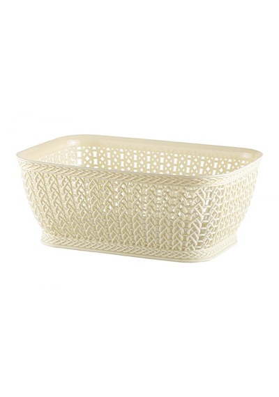 Dikdörtgen Örgü Sepet 3,5lt Rectangular Knitting Basket 3,5 L Kahverengi