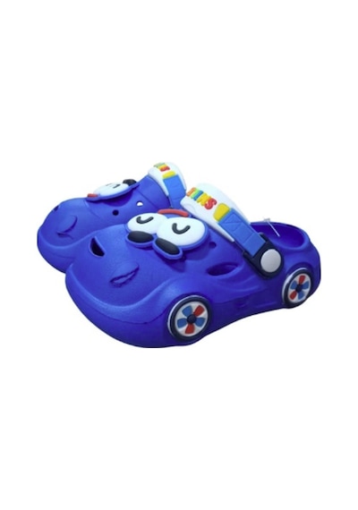 Calx Unisex Araba Figürlü Kaydırmaz Taban Terlik Sandalet Bnt8150 Mavi