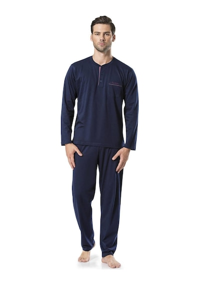 Pierre Cardin Erkek Uzun Kollu Penye Pijama Lacivert
