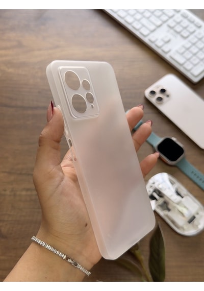 Redmi Note 12 4g Uyumlu Süper İnce Mat Ultra Thin Silikon Kılıf Beyaz