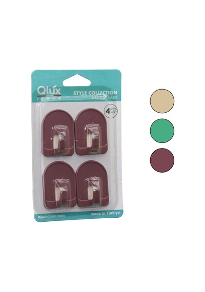 Qlux L-00953 Dome Askı No:1 4'lü - Renkli Plastik Yapışkanlı