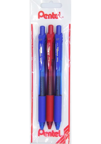 Energel 0.7 Mm Likit Roller Kalem 2xmavi/1xkırmızı 3'lü Set -
