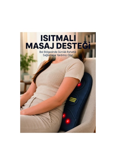 Titreşimli Isıtmalı Sırt Ve Bel Masaj Minderi Ergonomik Tasarım - Hs08378939-7608 Diğer