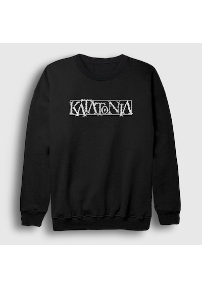 Presmono Unisex Logo Katatonia Sweatshirt Siyah
