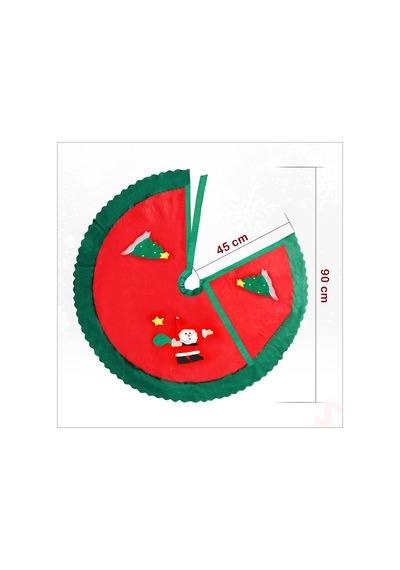 Yılbaşı Çam Ağacı Altı Örtüsü Desenli - 90 Cm