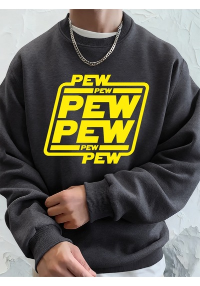 Startmore Startmorepew Pew Mektup Baskılı Erkek Sweatshirtleri Kışlık Oversize Kapüşonlu Üstler Spor Bisiklet Ya Antrasit