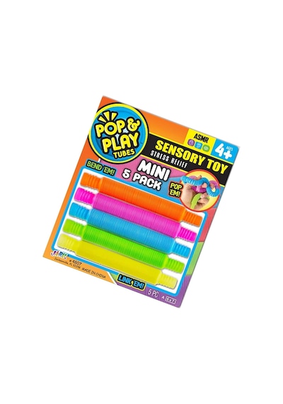 Pop Play Tubes Duyusal Stres Oyuncağı Mini 5li Akordiyon Borular: Bükün, Uzatın, Sesini Dinleyin Eğ