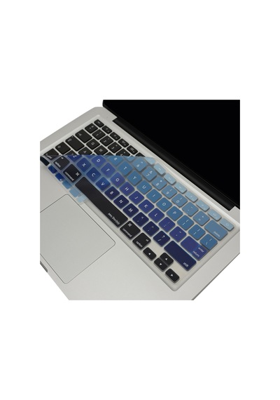 Apple Uyumlu MacBook Air Pro Klavye Koruyucu Us-abd İngilizce Ombre Eski Usb'li Model 2008-2017 İle Lacivert Mavi