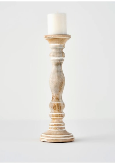 Bella Maison Carli Mango Ağacı Şamdan Naturel 12x12x38 Cm Naturel