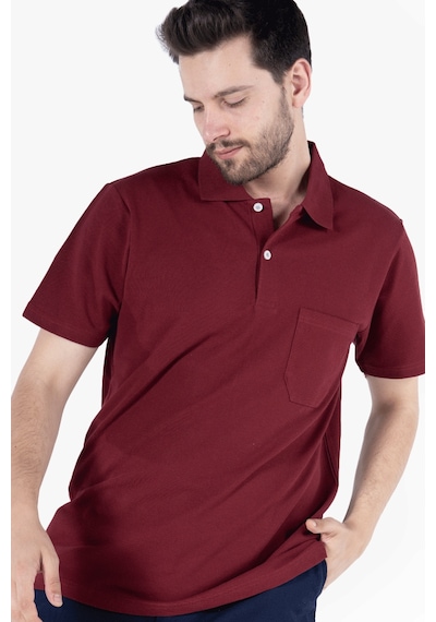 Yıldırımlar Polo Yaka T-shirt %100 Pamuk Cepli Bordo