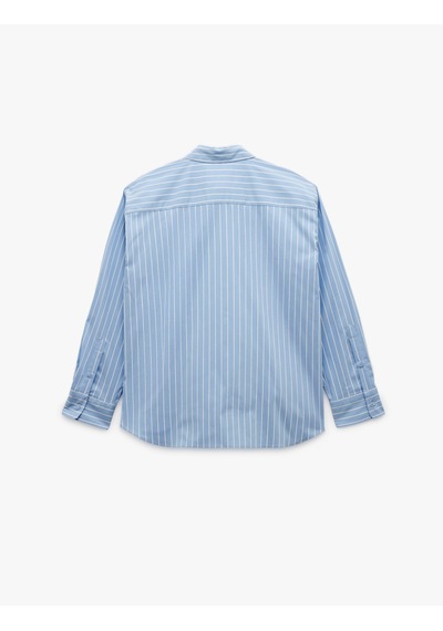 Koton Klasik Yaka Uzun Kollu Oversize Poplin Gömlek Mavi Çizgili 6wak60022pw Mavi Çizgili Koton Klasik Yaka Uzun Kollu Oversize Poplin Gömlek Mavi Çizgili 6wak60022pw Mavi Çizgili