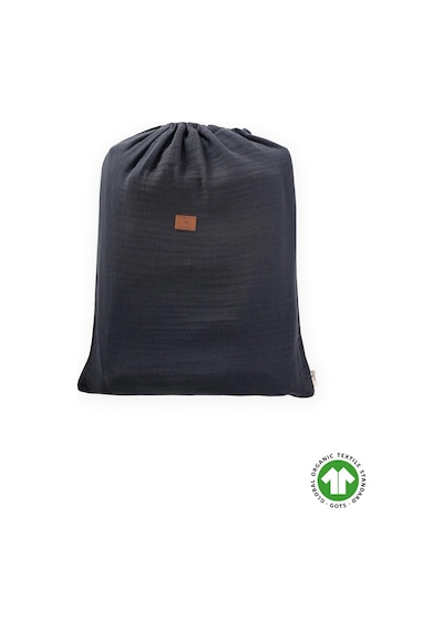 Keseli Organik Müslin Nevresim Takımı 100x135 Cm +/ - 3cm Çarşaf 120x150 Yastık 35x45 Cm Füme