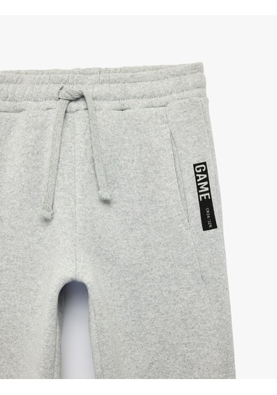 Koton Cepli Beli Bağlamalı Şardonlu Jogger Eşofman Altı Gri 7wkb40098tk