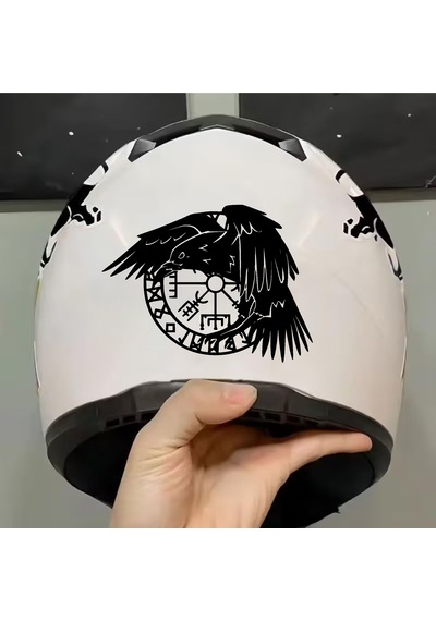 Viking Kuzgun Pusulası - Araba Oto Motosiklet Karavan Cam Sticker - 00287 50x37 Cm