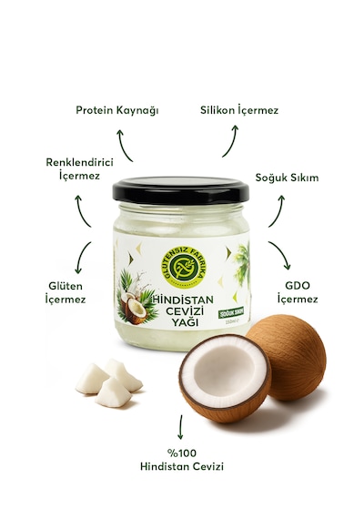 Hindistan Cevizi Yağı 150 Ml Glütensiz & Vegan