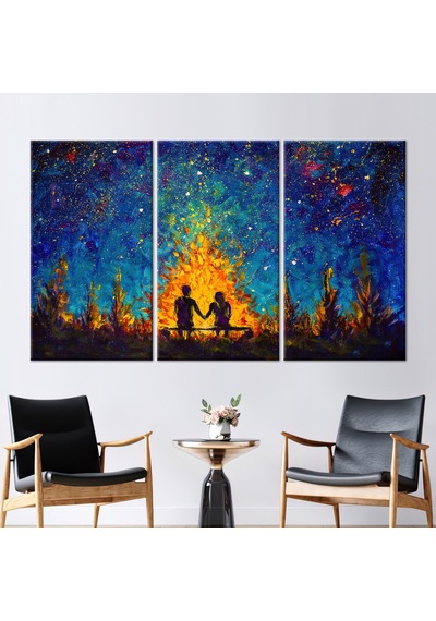 60x120cm 3 Parçalı Kanvas Tablo
