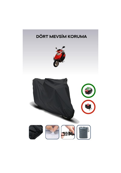 Siyah Arka Çanta Uyumlu Altai Carrier 110 Pro Uyumlu Motosiklet Brandası Motor Örtüsü