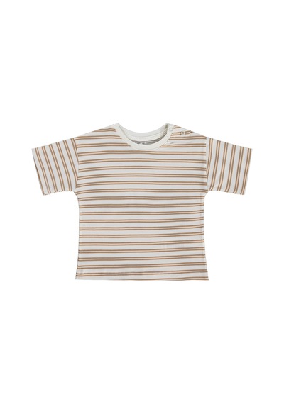 Civil Baby Çizgili 6-18 Ay Tişört - Kahverengi Camel