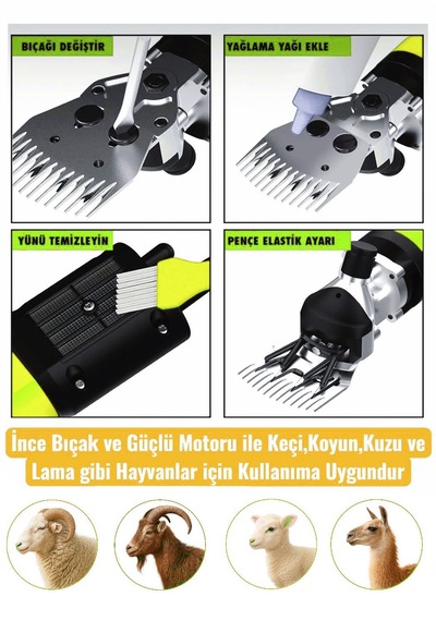 Schmıtzer Sch-kkm03s Pro Seri Metal Şanzuman Profesyonel Koyun Keçi Kırpma-kırkma Makinası 6 Kademe Devir Ayarlı
