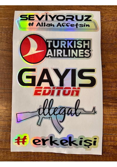 Oto Arka Cam Yazısı Hologramlı Yan Kapı, Yan Cam Stickerı Seviyoruz