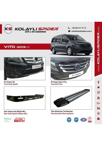 Mercedes Vito Kapı Eşiği 3 Prç Krom 2015 ve Sonrası
