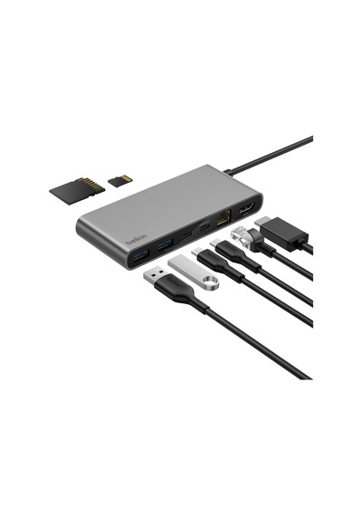 Connect 8 Portlu Usb-c Hub, 4k 60hz E Kadar Çözünürlükleri Destekleyen Ekran Uyumu, Mac, Window