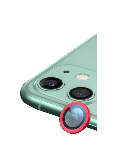Apple iPhone Uyumlu 11 Raze Metal Kamera Lens - Kırmızı - 100 Çok Renkli